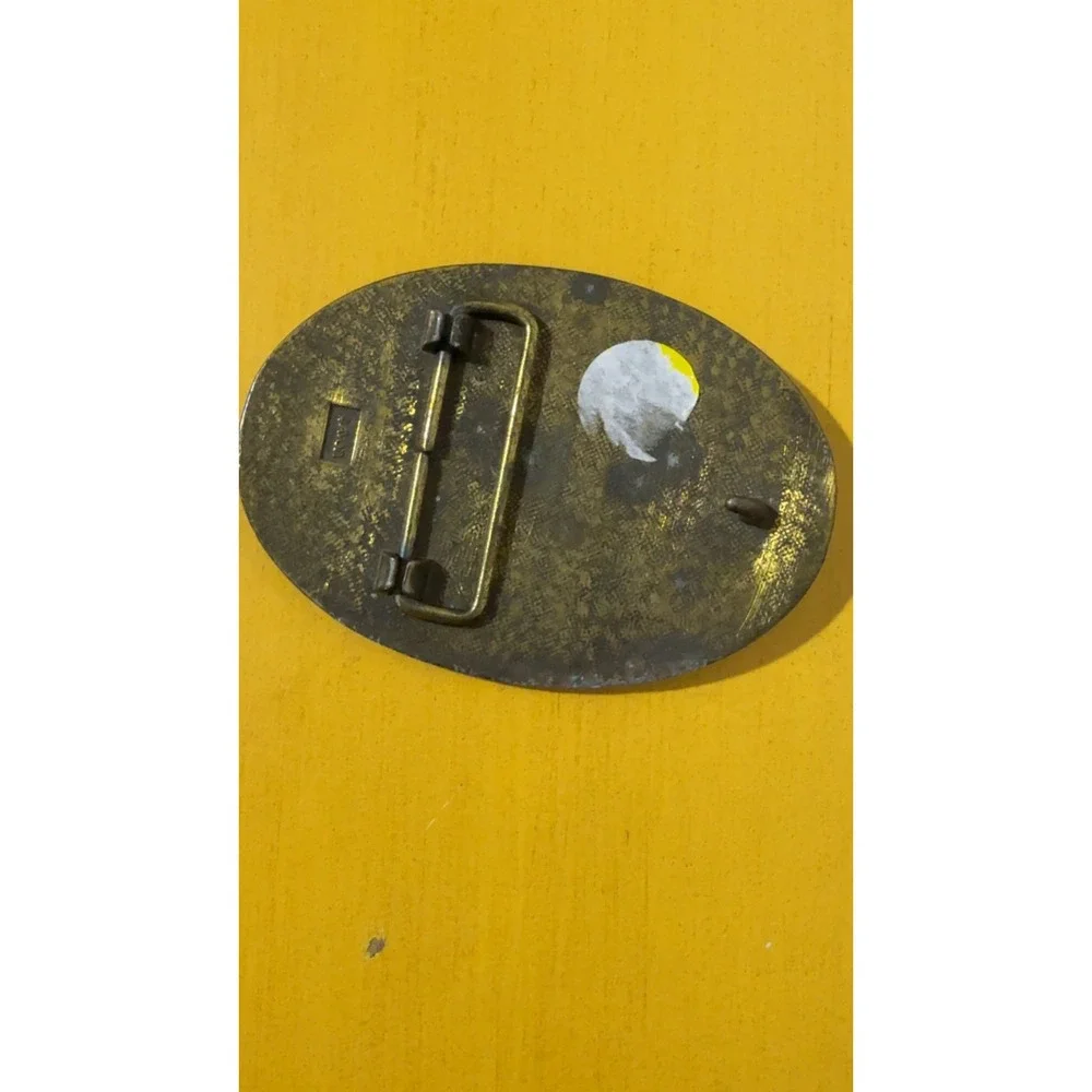 Vintage Avon Antique Automobile Brass Belt Buckle Classic Model T Car Relief